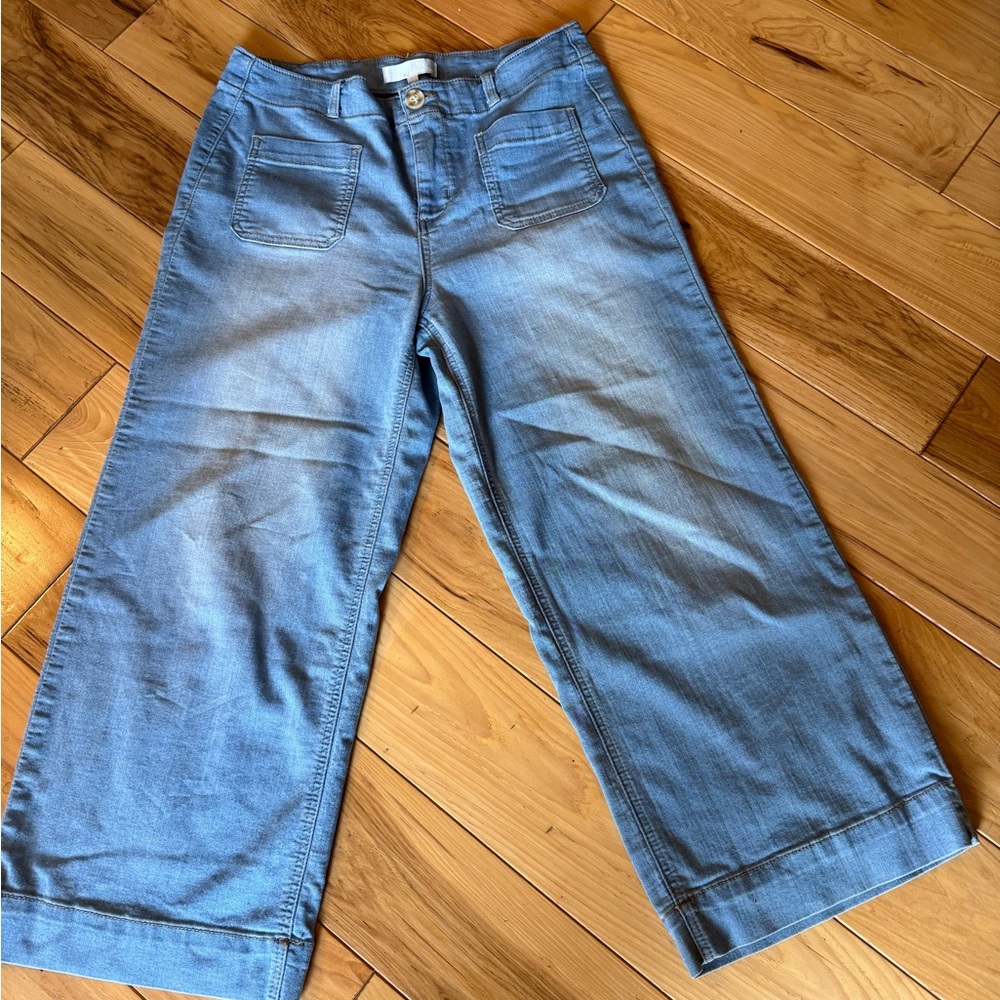 1822 Denim Light Blue Wide Leg Jeans